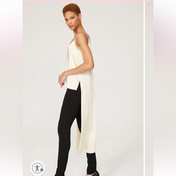 Obando Collective Cream Satin High Low Tank Top | Size 2 - Picture 2 of 10